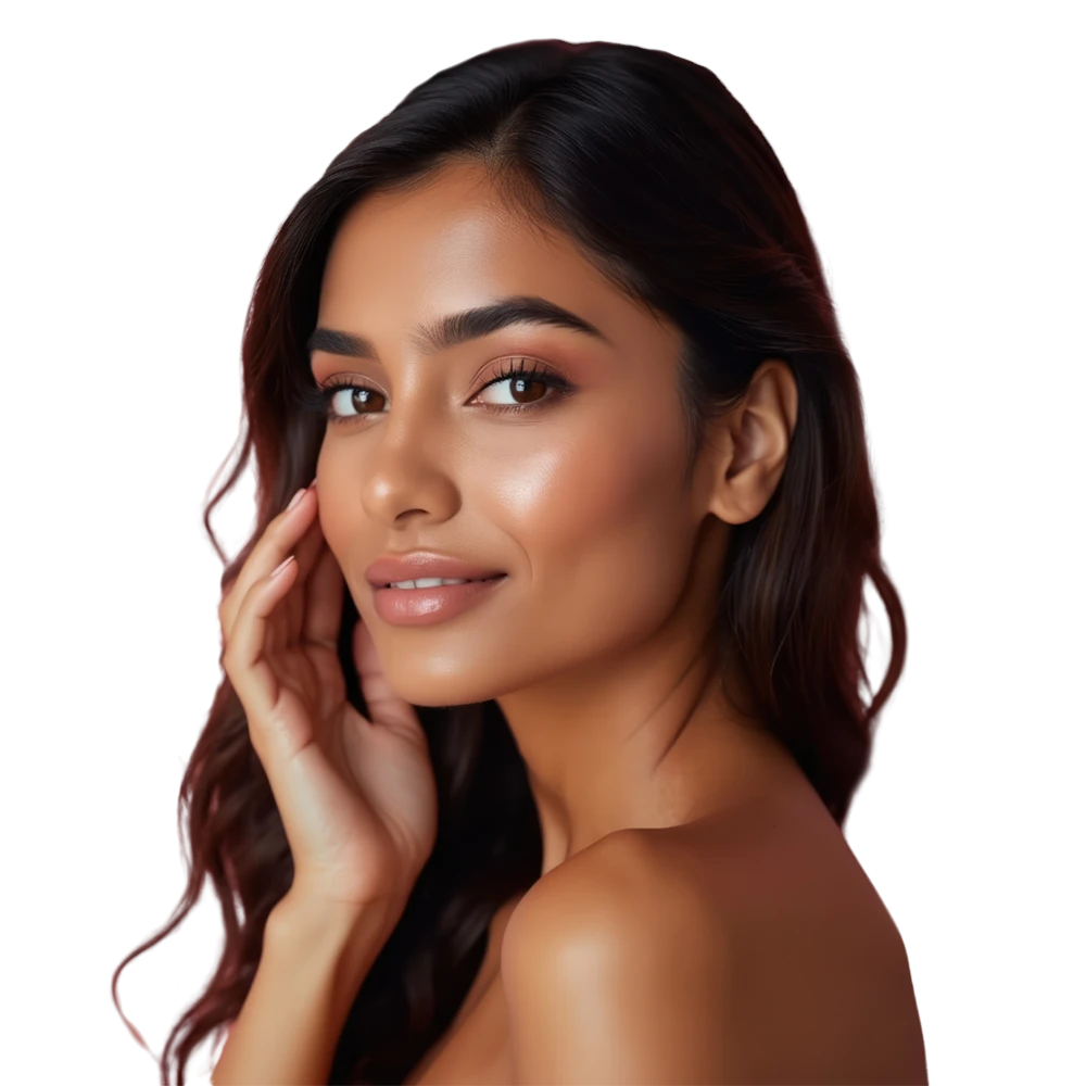 Woman with glowing skin representing medical spa software client results